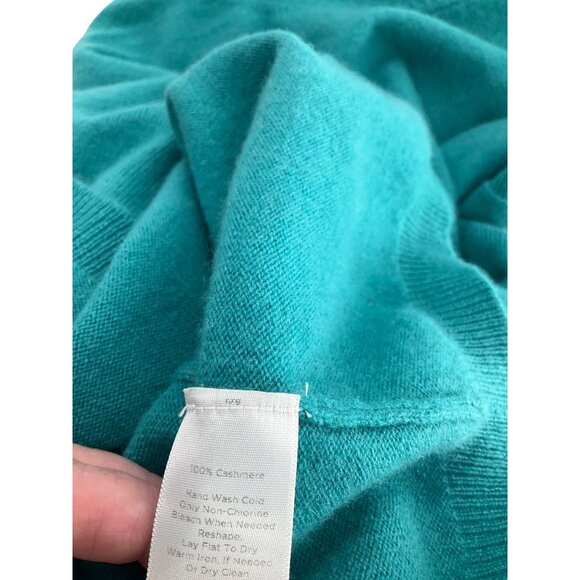 Talbots plus Woman Petites 3XP Pure Cashmere Teal Sweater Scoop Neckline cozy - Picture 5 of 6